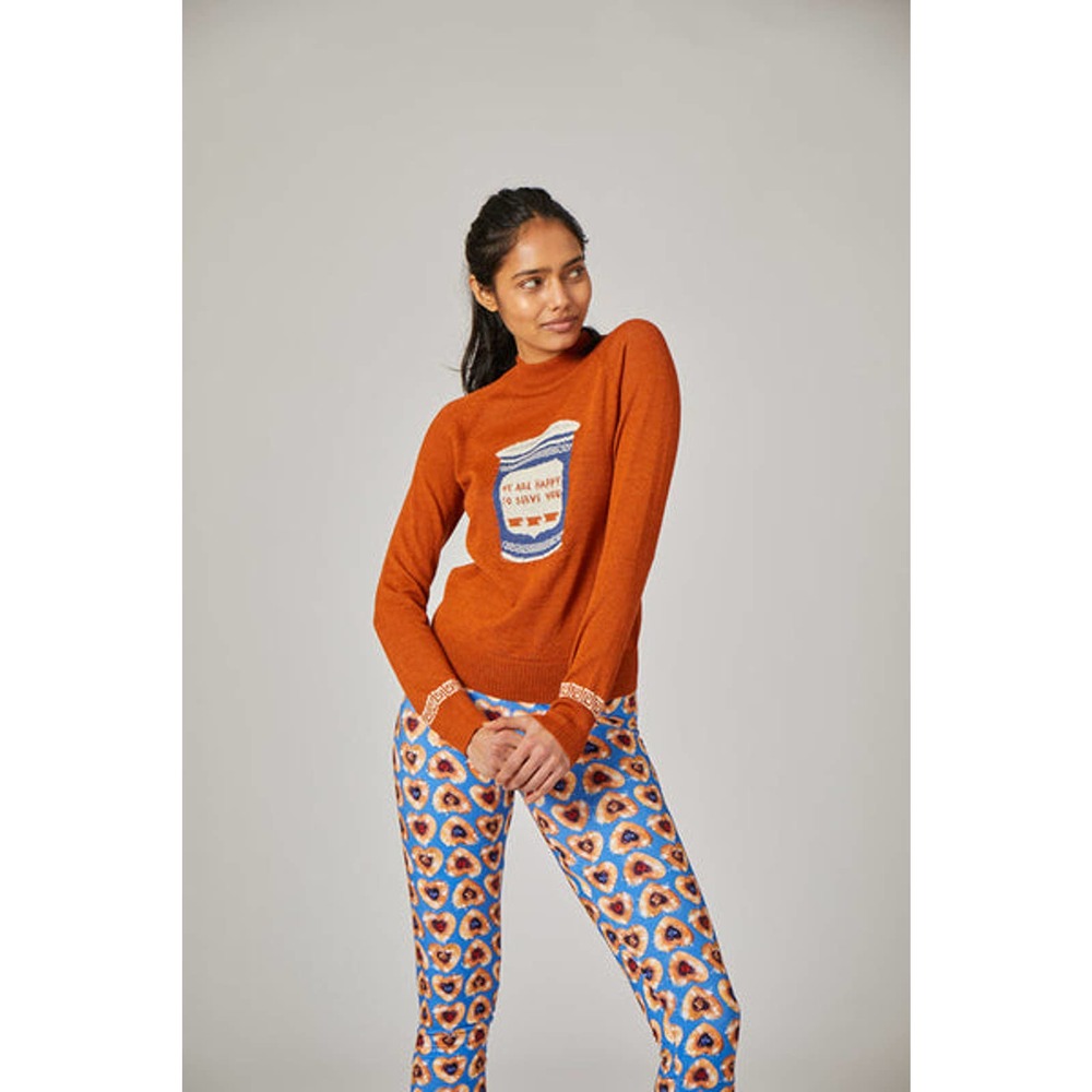 Rare Rachel Antonoff Orange Coffee Sweater